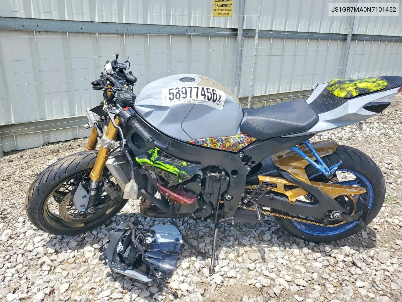 2022 Suzuki Gsx-R750 VIN: JS1GR7MA0N7101452 Lot: 58977456