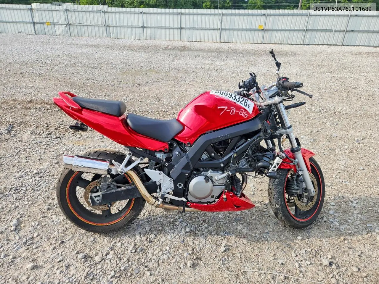 2006 Suzi Sv650 VIN: JS1VP53A762101689 Lot: 56893326