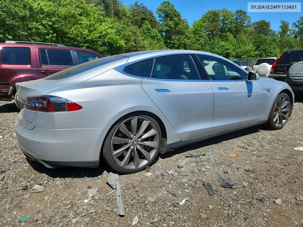 2015 Tesla Model S VIN: 5YJSA1E24FF113451 Lot: 56090946