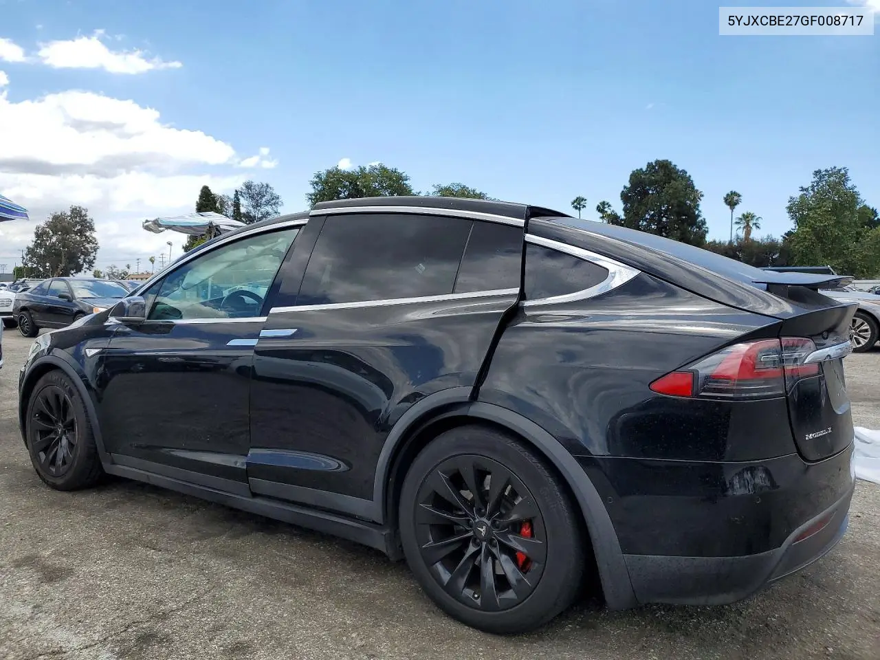 2016 Tesla Model X VIN: 5YJXCBE27GF008717 Lot: 54846556