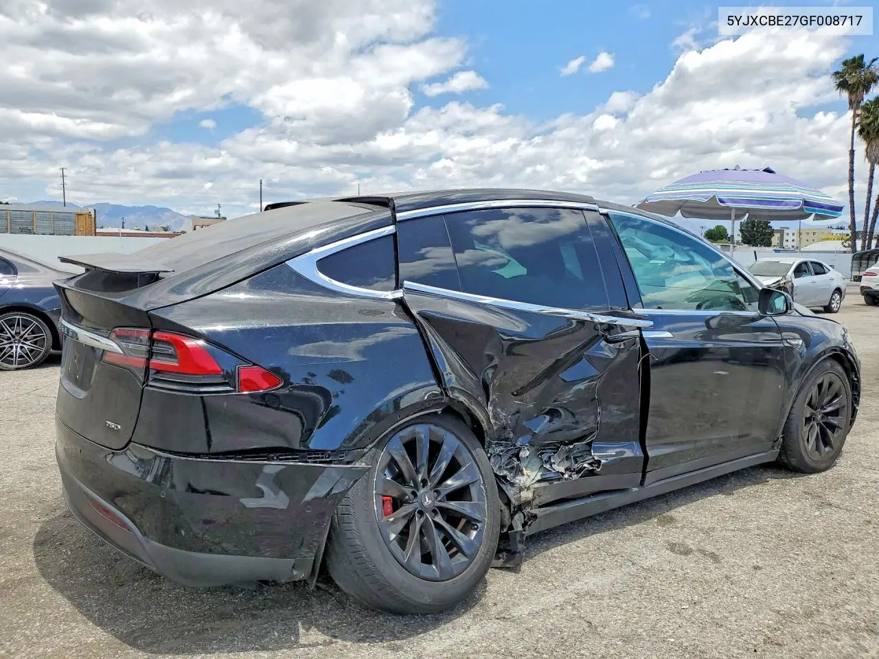2016 Tesla Model X VIN: 5YJXCBE27GF008717 Lot: 54846556