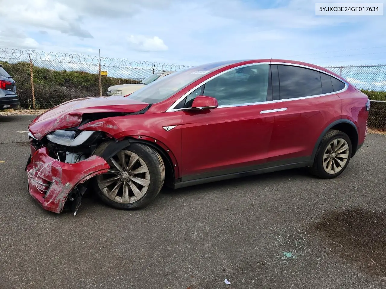2016 Tesla Model X VIN: 5YJXCBE24GF017634 Lot: 56185056