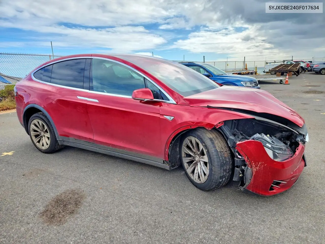 2016 Tesla Model X VIN: 5YJXCBE24GF017634 Lot: 56185056