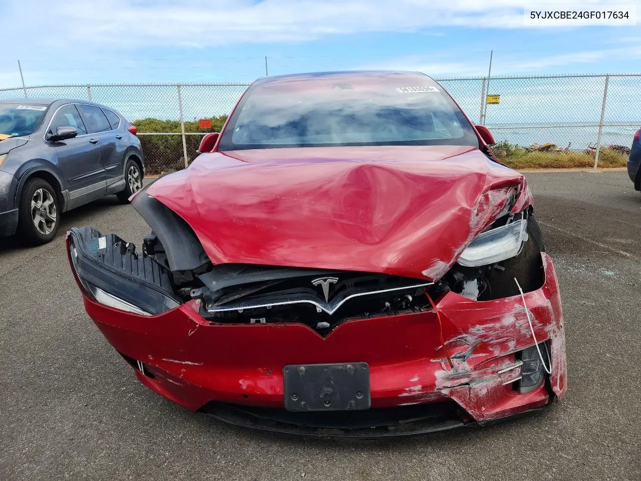 2016 Tesla Model X VIN: 5YJXCBE24GF017634 Lot: 56185056