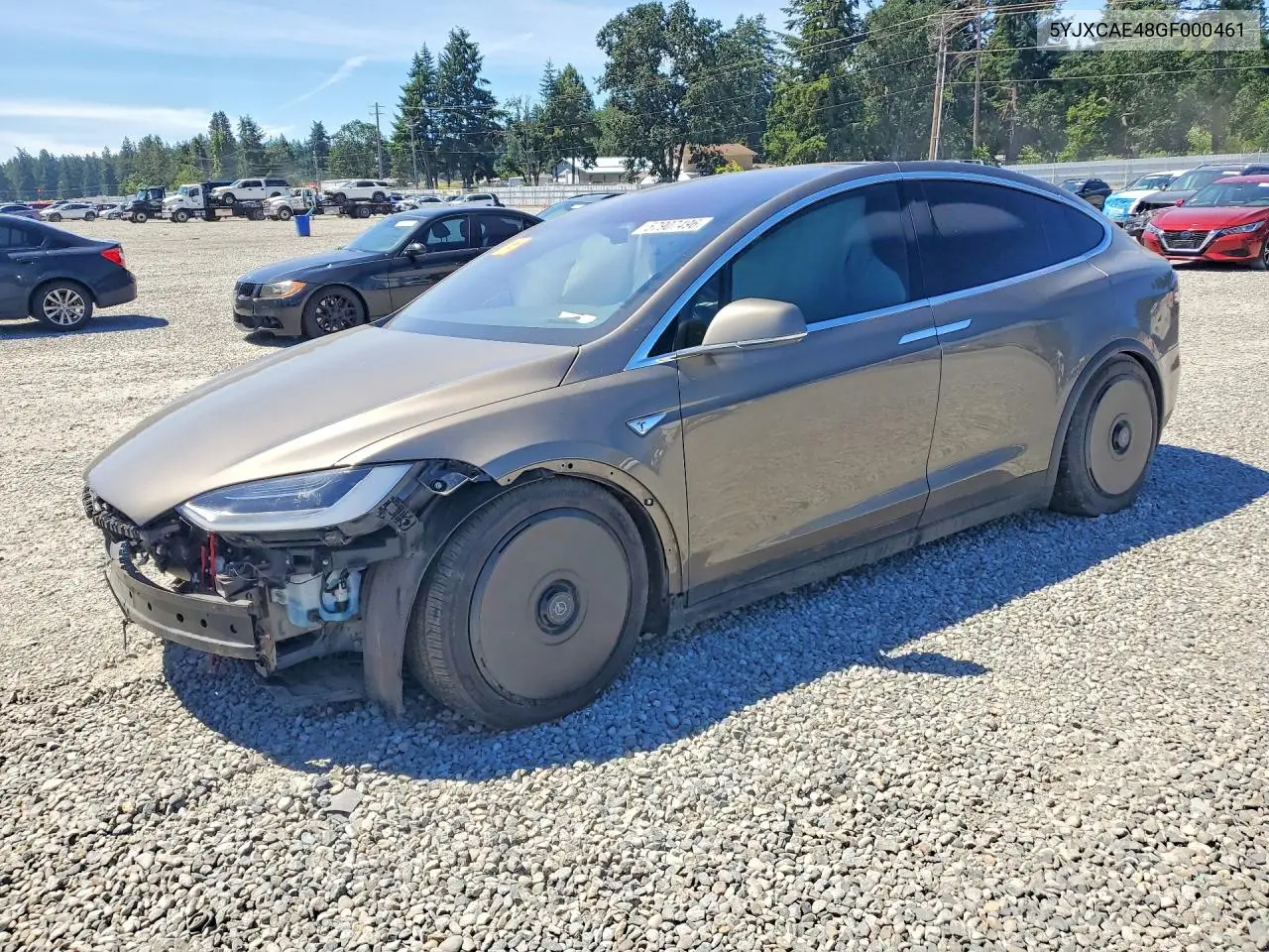 2016 Tesla Model X VIN: 5YJXCAE48GF000461 Lot: 57907496