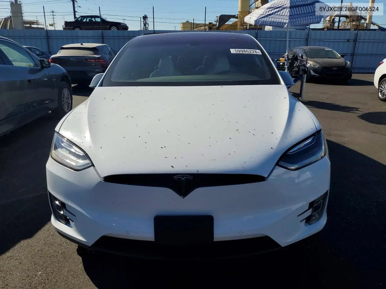 2016 Tesla Model X VIN: 5YJXCBE28GF006524 Lot: 59986226