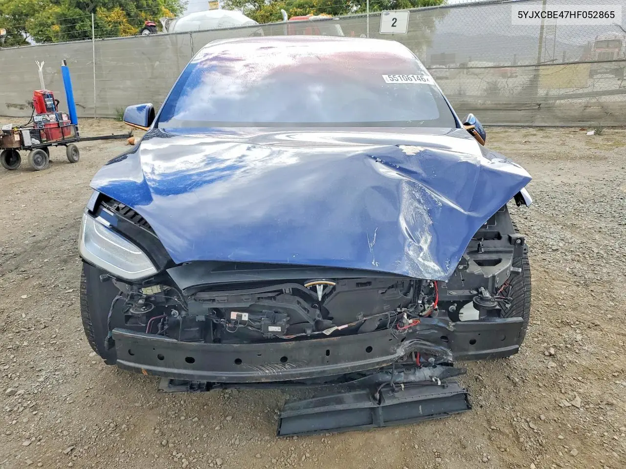 2017 Tesla Model X VIN: 5YJXCBE47HF052865 Lot: 55106146