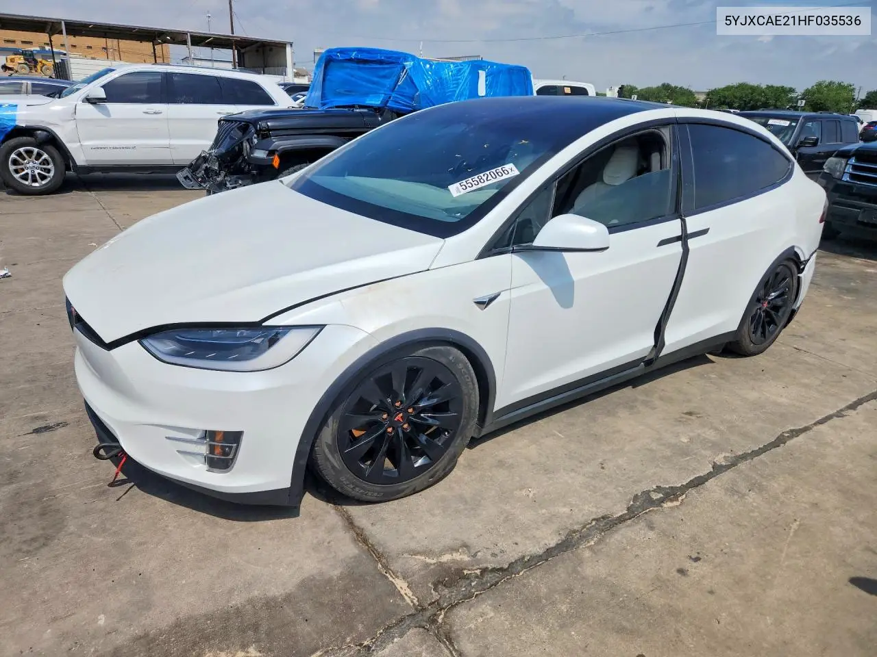 2017 Tesla Model X VIN: 5YJXCAE21HF035536 Lot: 55582066