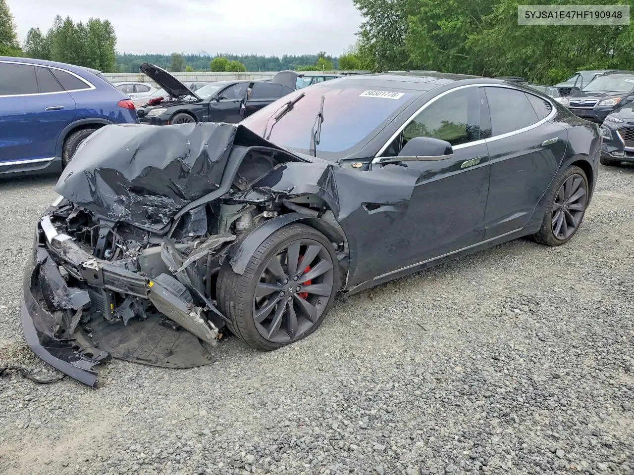 2017 Tesla Model S VIN: 5YJSA1E47HF190948 Lot: 56501776