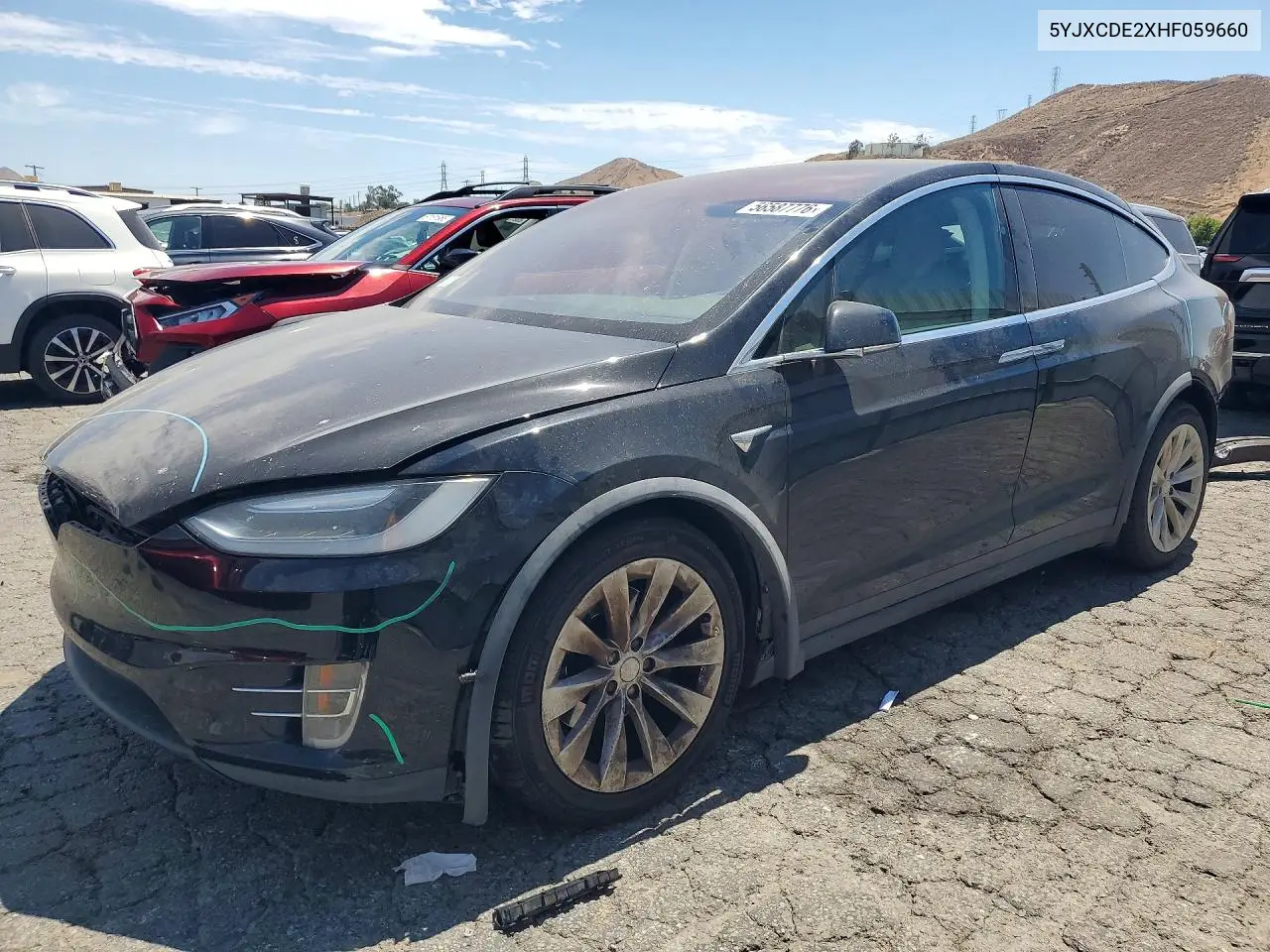 2017 Tesla Model X VIN: 5YJXCDE2XHF059660 Lot: 56587776