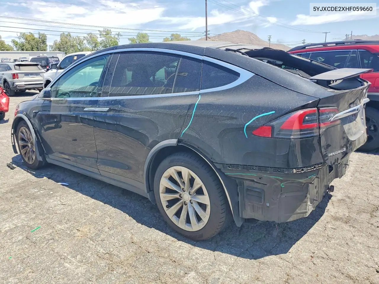 2017 Tesla Model X VIN: 5YJXCDE2XHF059660 Lot: 56587776
