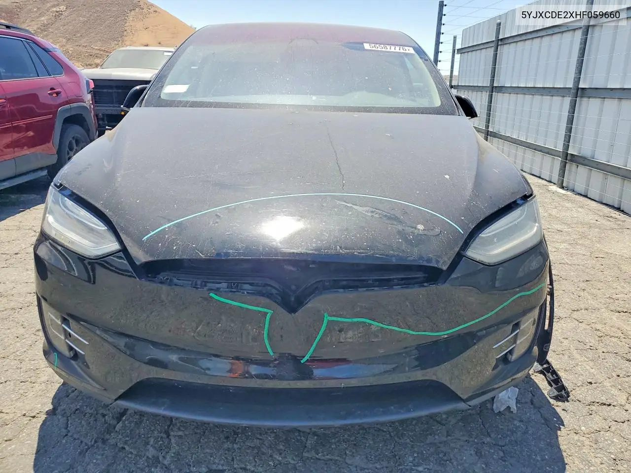 2017 Tesla Model X VIN: 5YJXCDE2XHF059660 Lot: 56587776