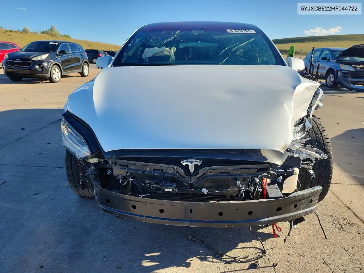 2017 Tesla Model X VIN: 5YJXCBE22HF044722 Lot: 56644206