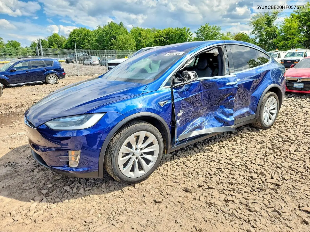 2017 Tesla Model X VIN: 5YJXCBE20HF057677 Lot: 58058466