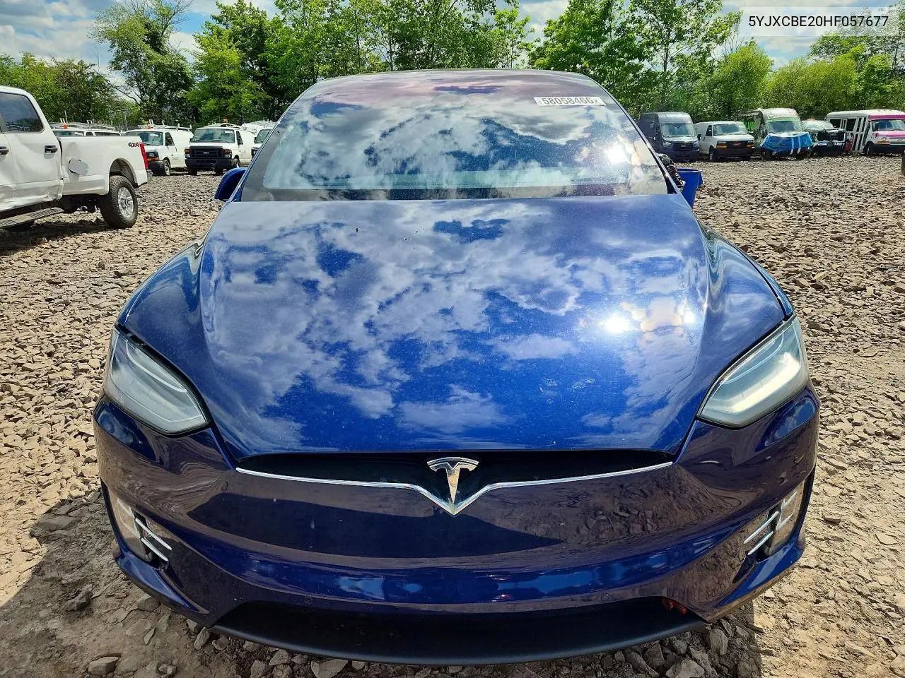 2017 Tesla Model X VIN: 5YJXCBE20HF057677 Lot: 58058466