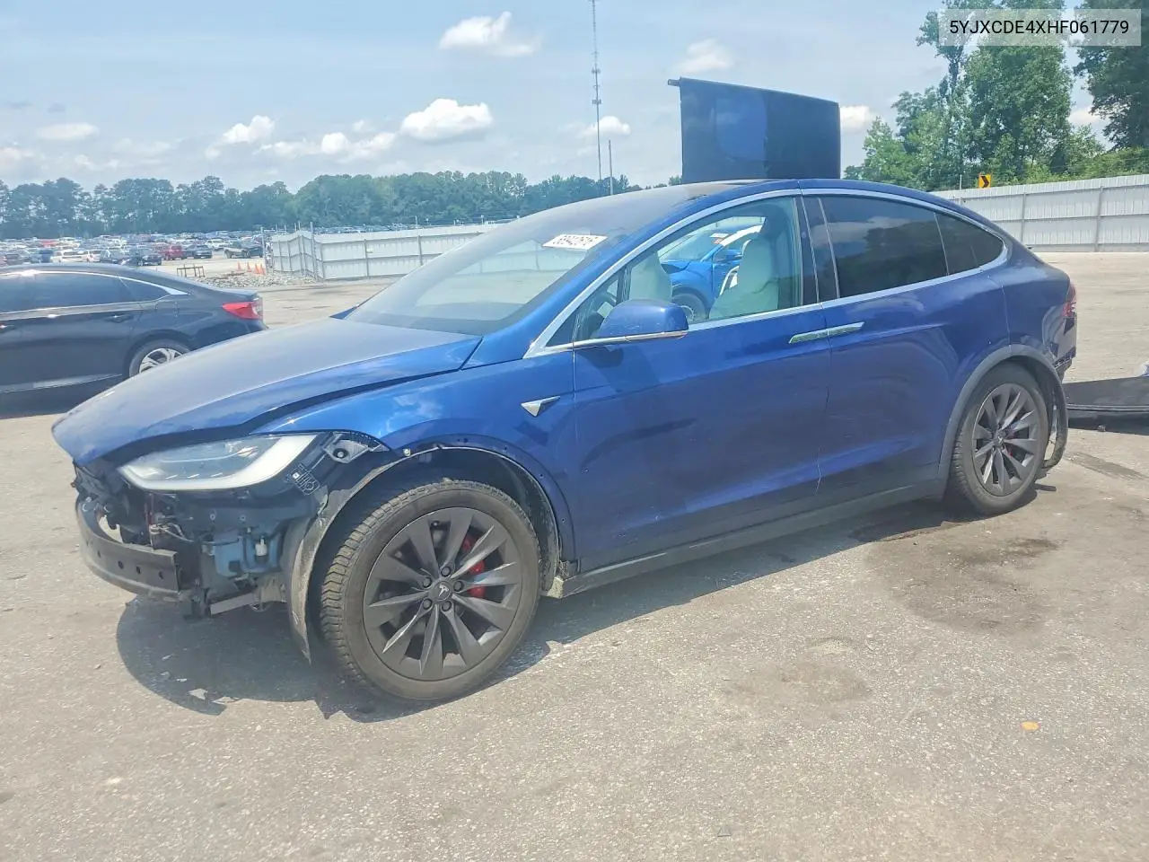2017 Tesla Model X VIN: 5YJXCDE4XHF061779 Lot: 58942616
