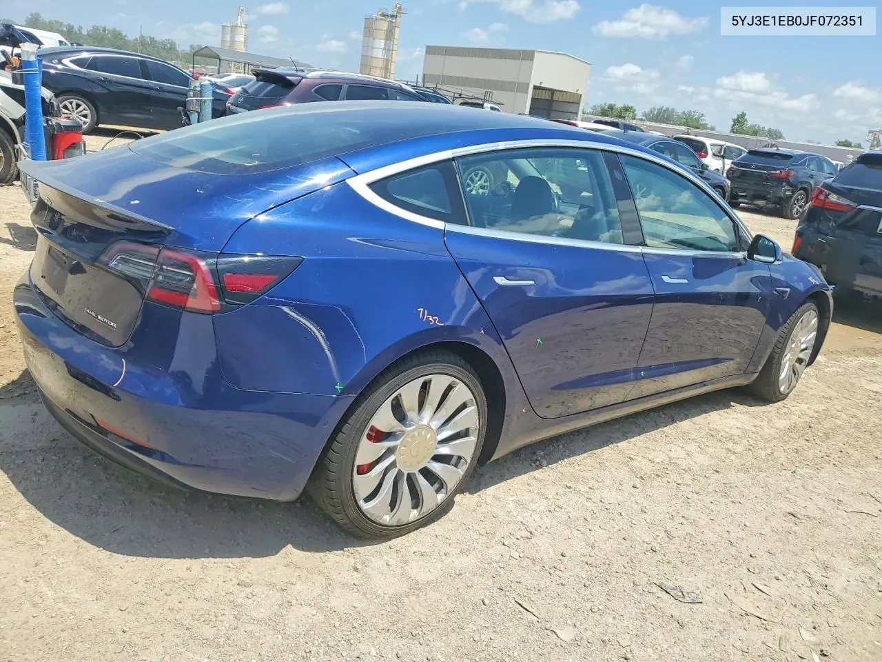 2018 Tesla Model 3 VIN: 5YJ3E1EB0JF072351 Lot: 55751796