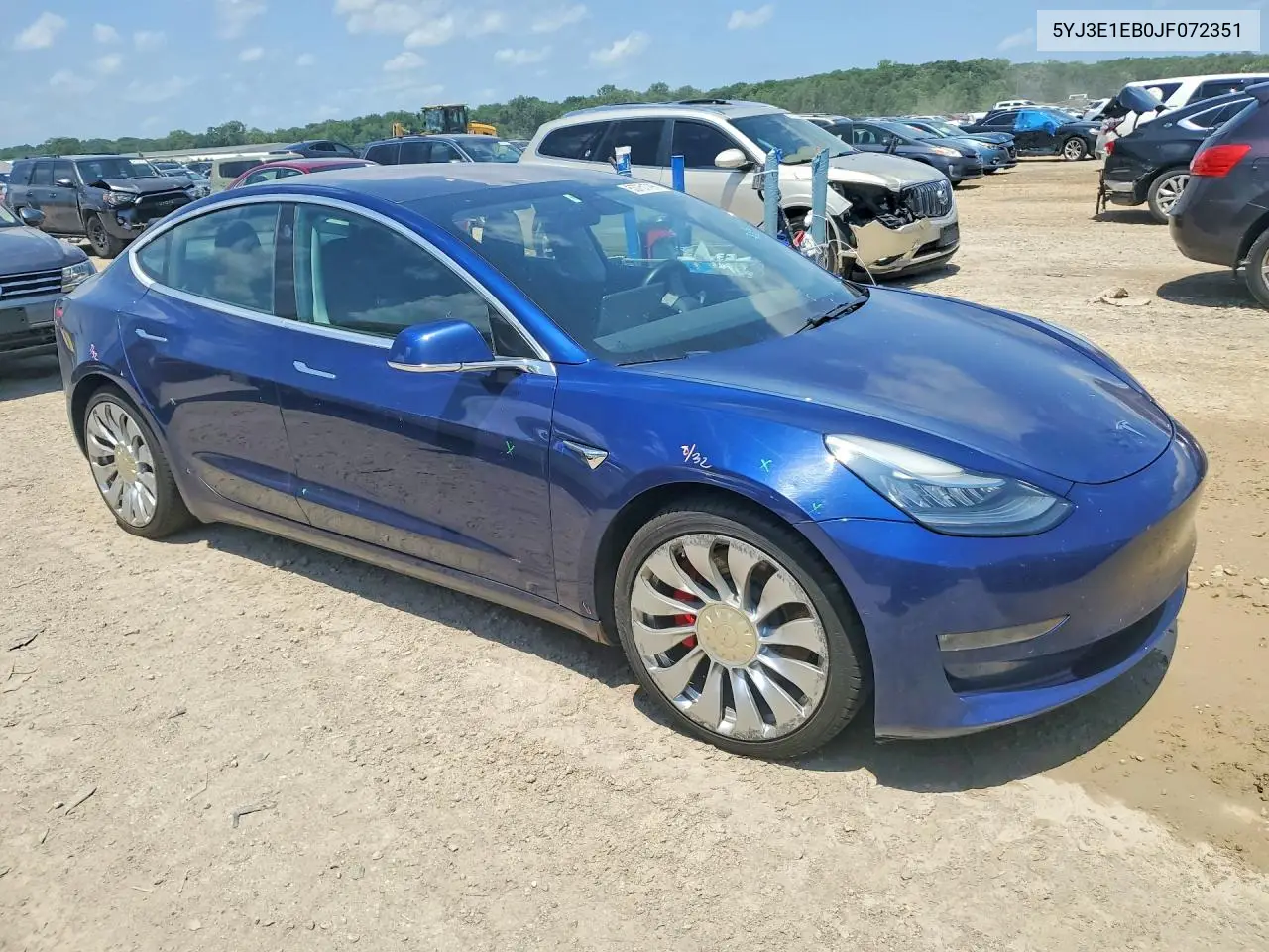 2018 Tesla Model 3 VIN: 5YJ3E1EB0JF072351 Lot: 55751796