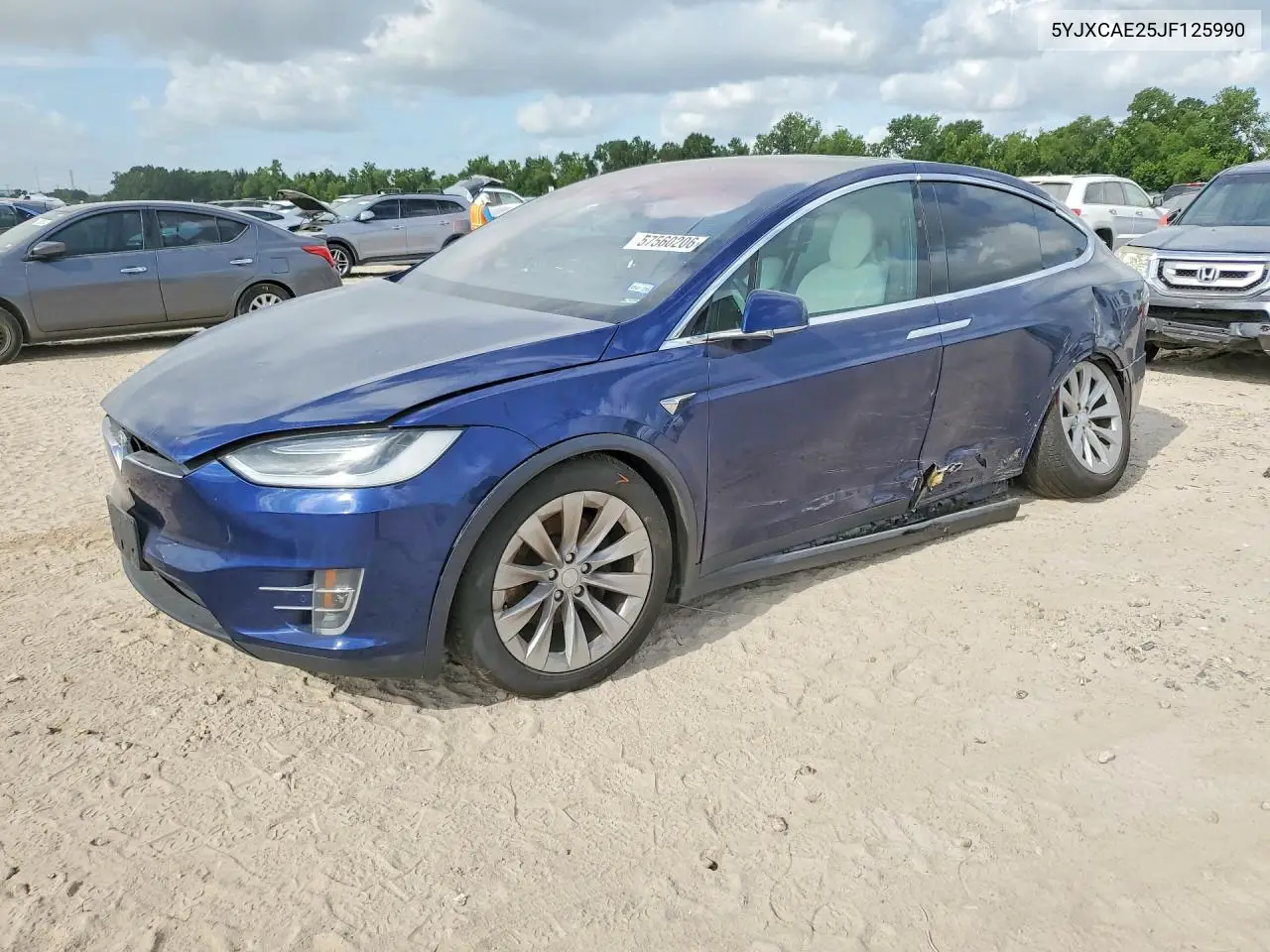 2018 Tesla Model X VIN: 5YJXCAE25JF125990 Lot: 57560206