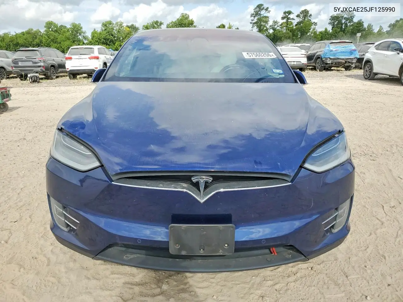 2018 Tesla Model X VIN: 5YJXCAE25JF125990 Lot: 57560206