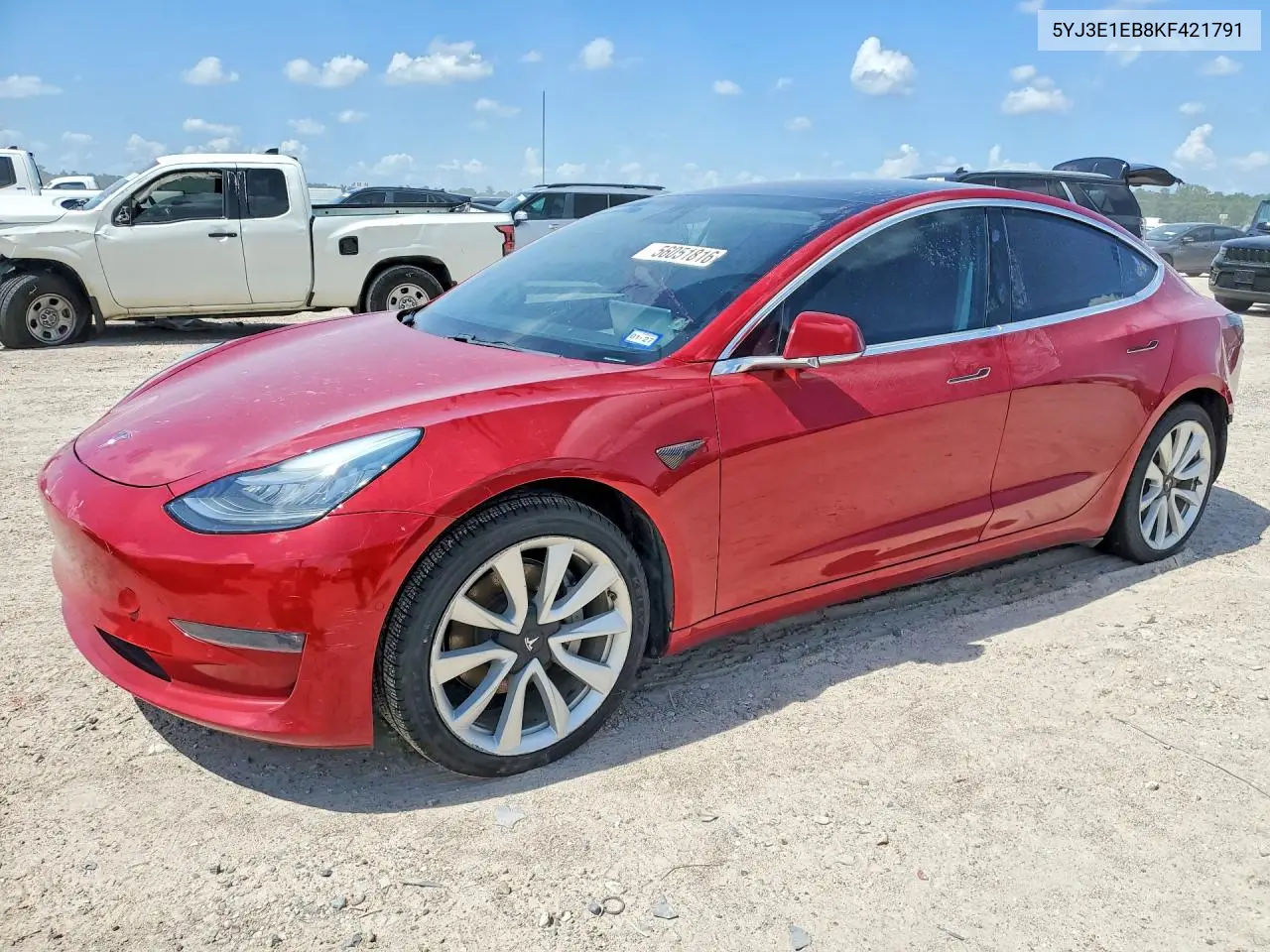 2019 Tesla 3 VIN: 5YJ3E1EB8KF421791 Lot: 56051816