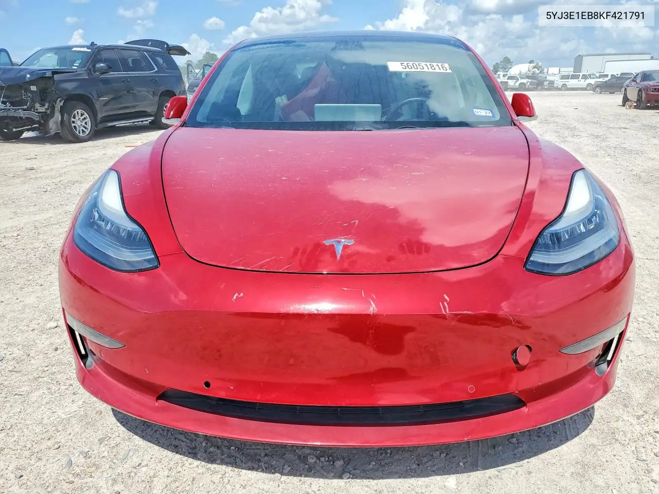 2019 Tesla 3 VIN: 5YJ3E1EB8KF421791 Lot: 56051816