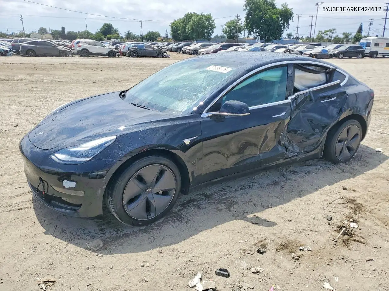 2019 Tesla Model 3 VIN: 5YJ3E1EA9KF424612 Lot: 57885376