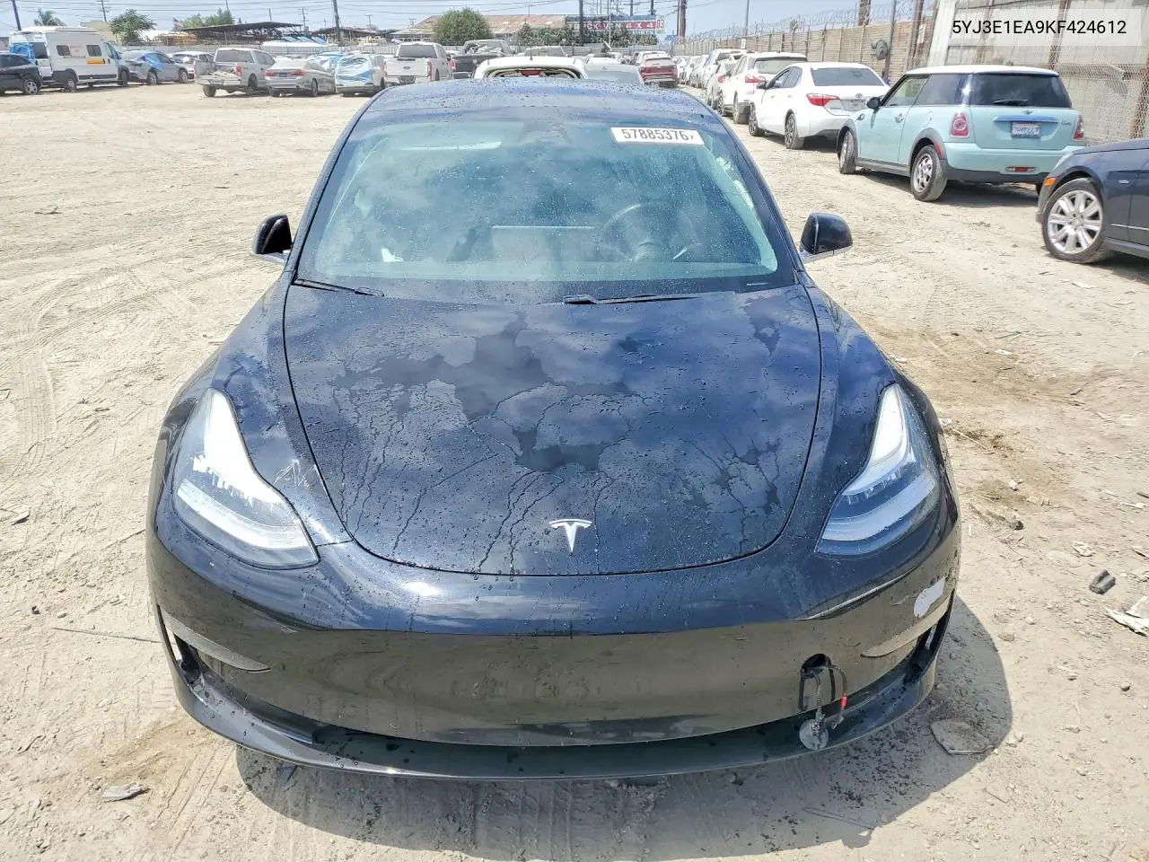 2019 Tesla Model 3 VIN: 5YJ3E1EA9KF424612 Lot: 57885376