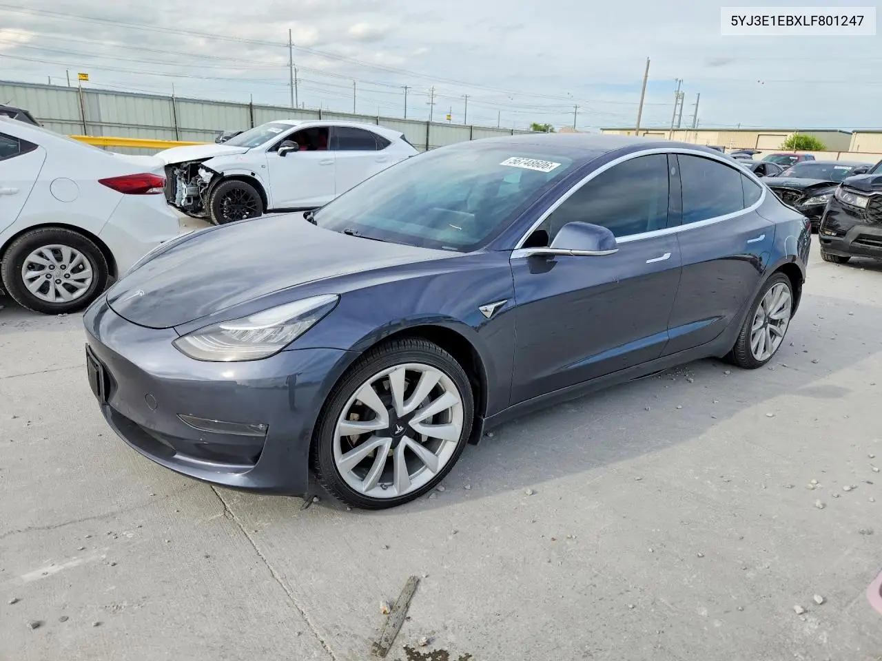 2020 Tesla Model 3 VIN: 5YJ3E1EBXLF801247 Lot: 56748606