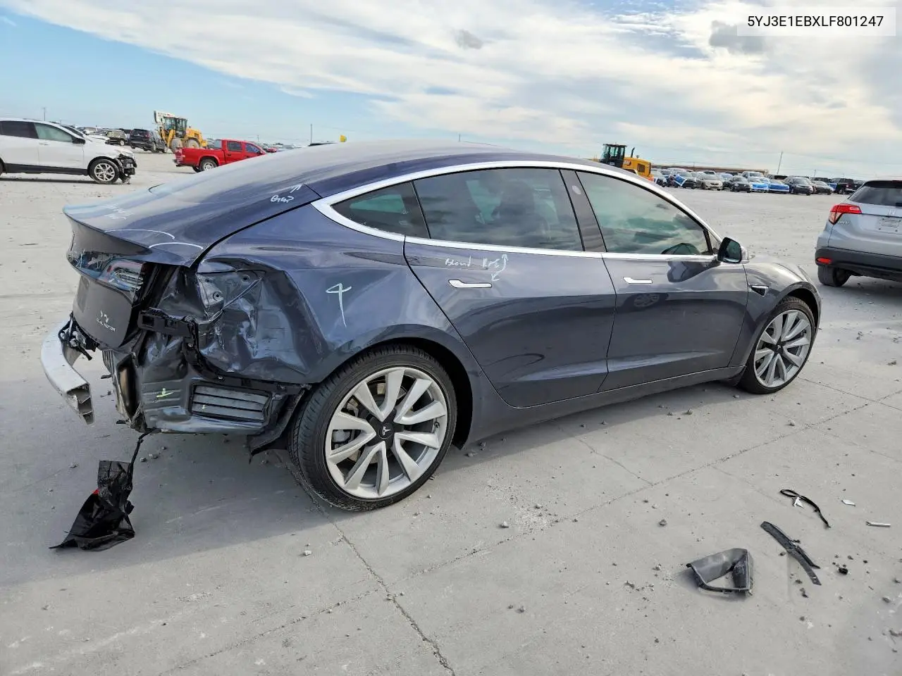 2020 Tesla Model 3 VIN: 5YJ3E1EBXLF801247 Lot: 56748606