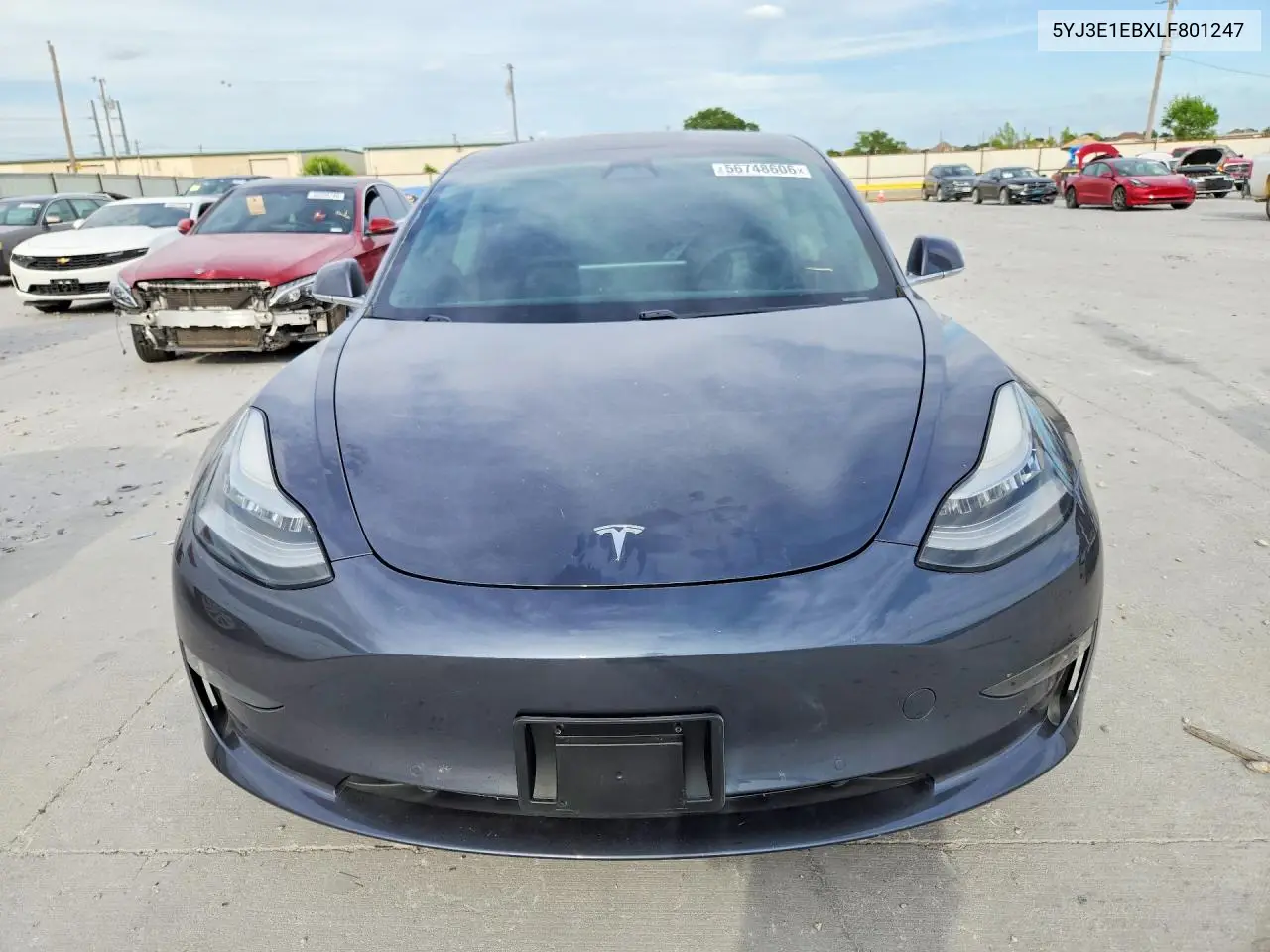 2020 Tesla Model 3 VIN: 5YJ3E1EBXLF801247 Lot: 56748606