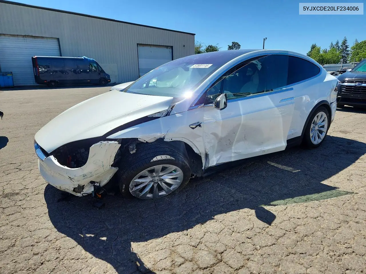 2020 Tesla Model X VIN: 5YJXCDE20LF234006 Lot: 57691116
