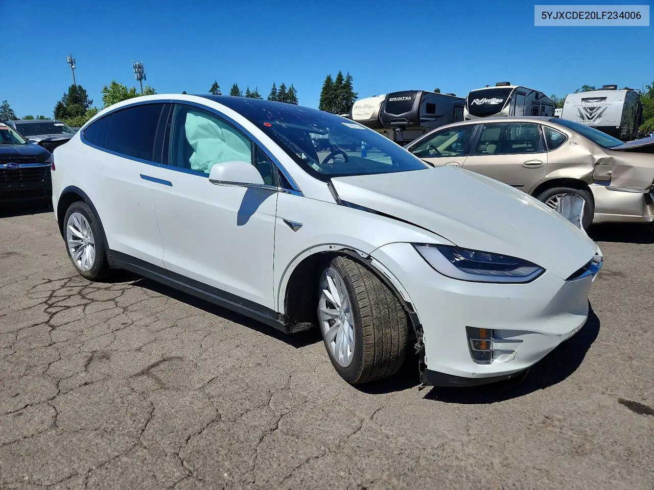 2020 Tesla Model X VIN: 5YJXCDE20LF234006 Lot: 57691116