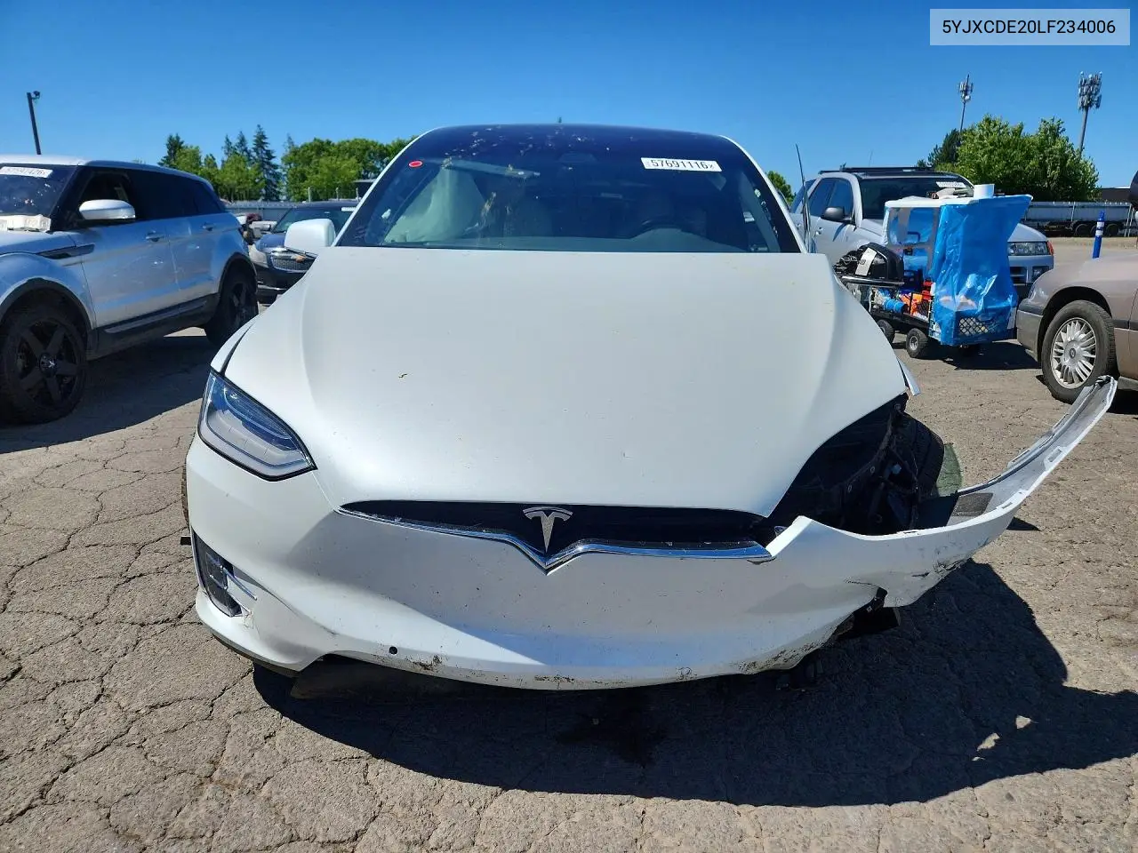 2020 Tesla Model X VIN: 5YJXCDE20LF234006 Lot: 57691116