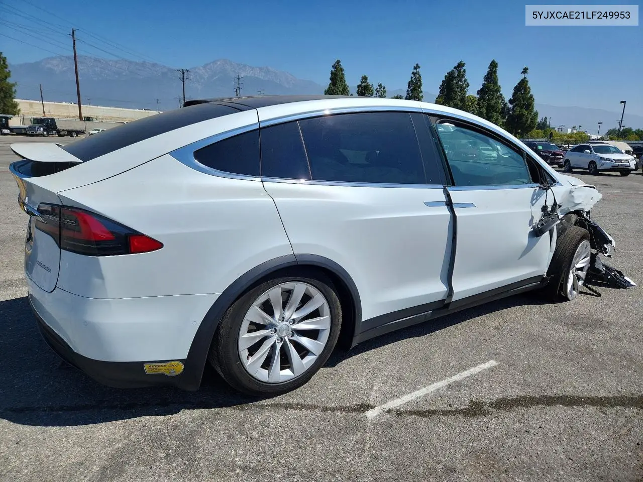 2020 Tesla Model X VIN: 5YJXCAE21LF249953 Lot: 57692036