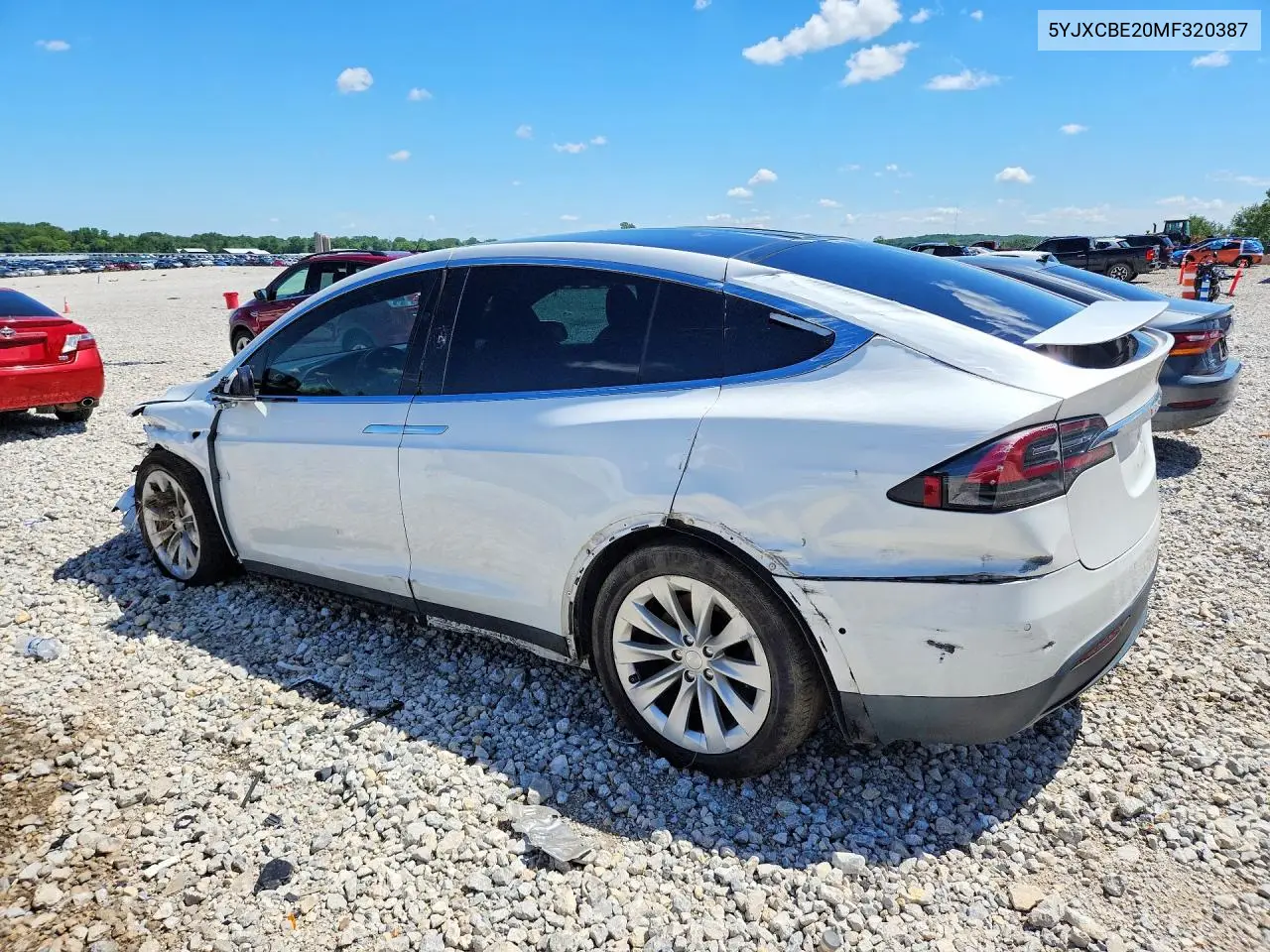 2021 Tesla Model X VIN: 5YJXCBE20MF320387 Lot: 57380906