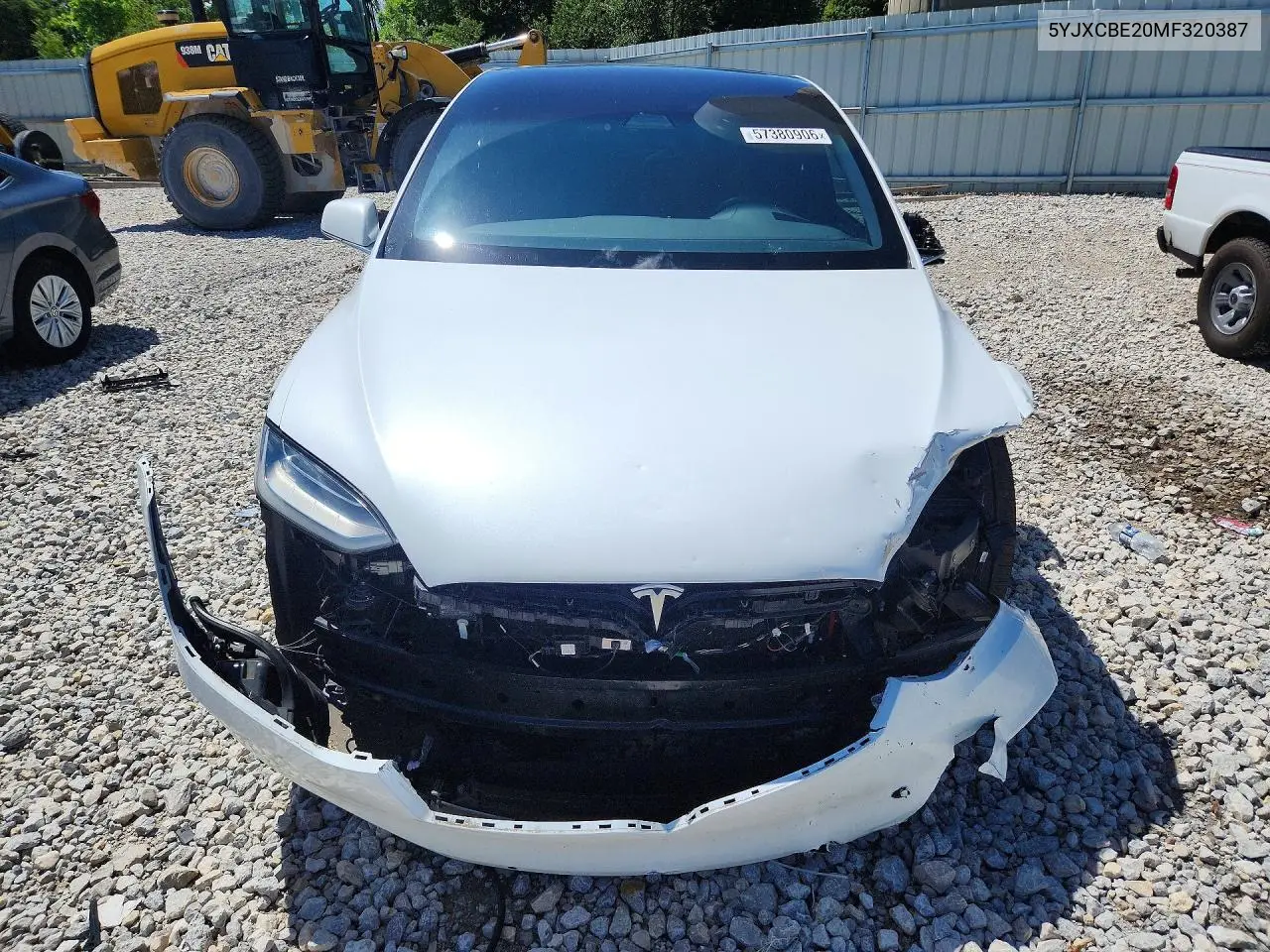 2021 Tesla Model X VIN: 5YJXCBE20MF320387 Lot: 57380906