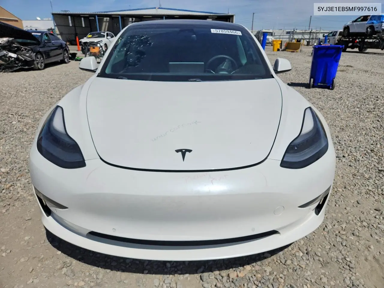 2021 Tesla Model 3 VIN: 5YJ3E1EB5MF997616 Lot: 57859466