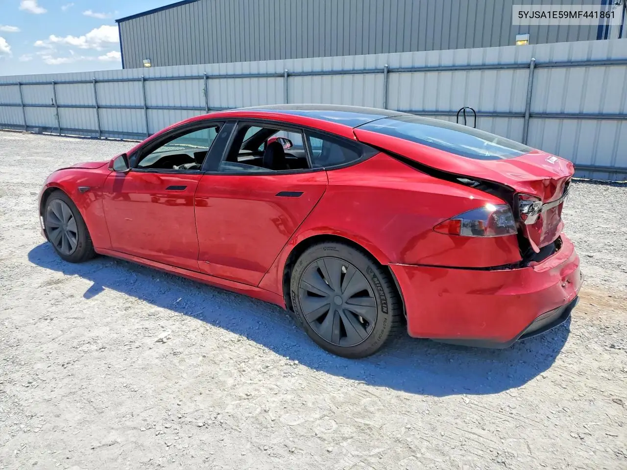 2021 Tesla Model S VIN: 5YJSA1E59MF441861 Lot: 57868216