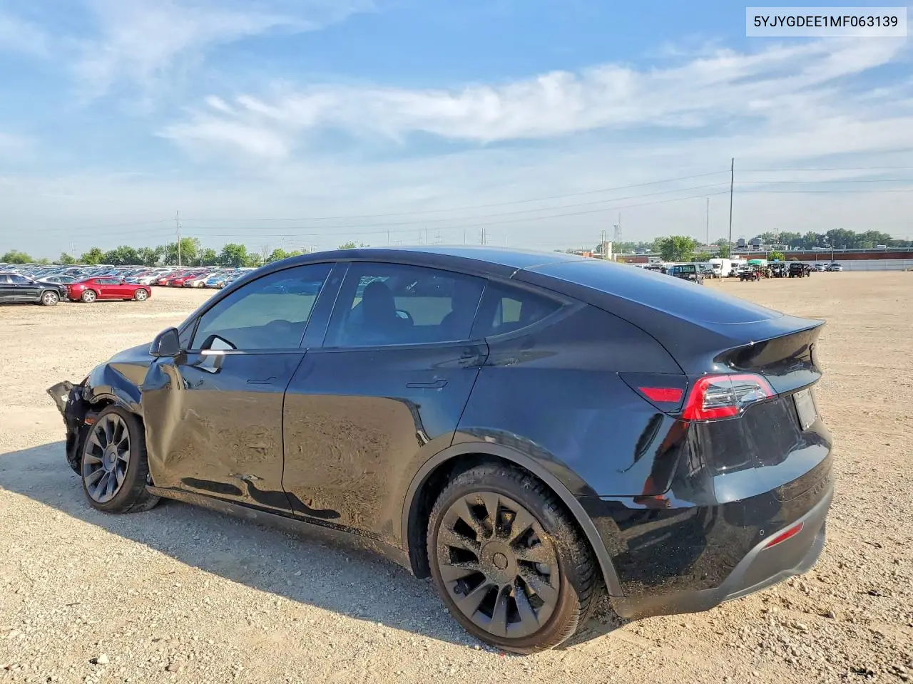 2021 Tesla Model Y VIN: 5YJYGDEE1MF063139 Lot: 58795826