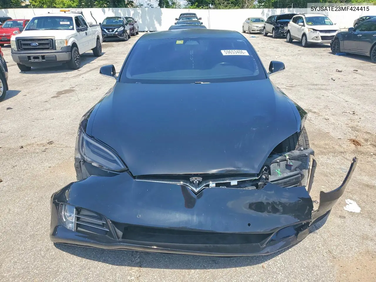 2021 Tesla Model S VIN: 5YJSA1E23MF424415 Lot: 59653406