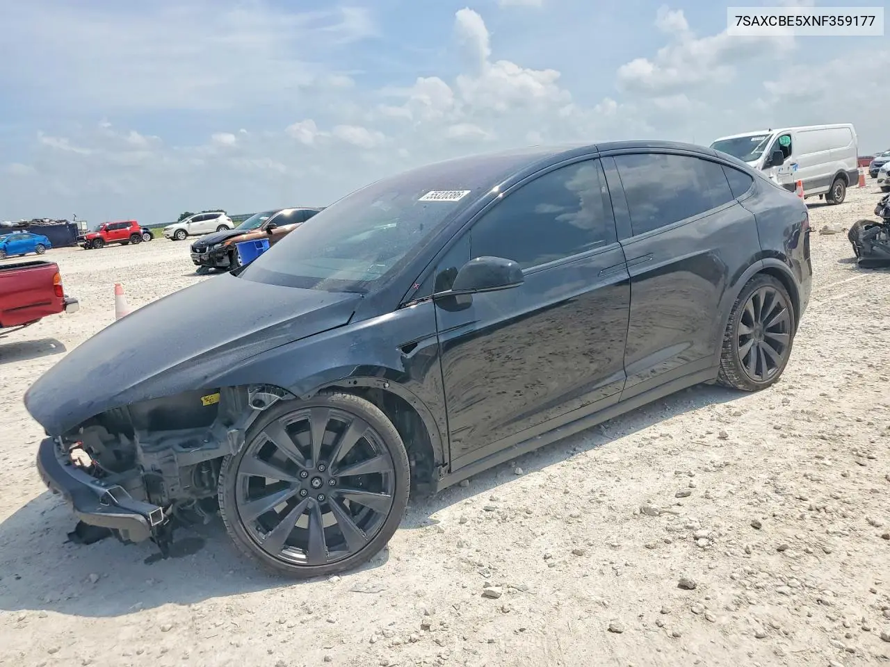2022 Tesla Model X VIN: 7SAXCBE5XNF359177 Lot: 55320386
