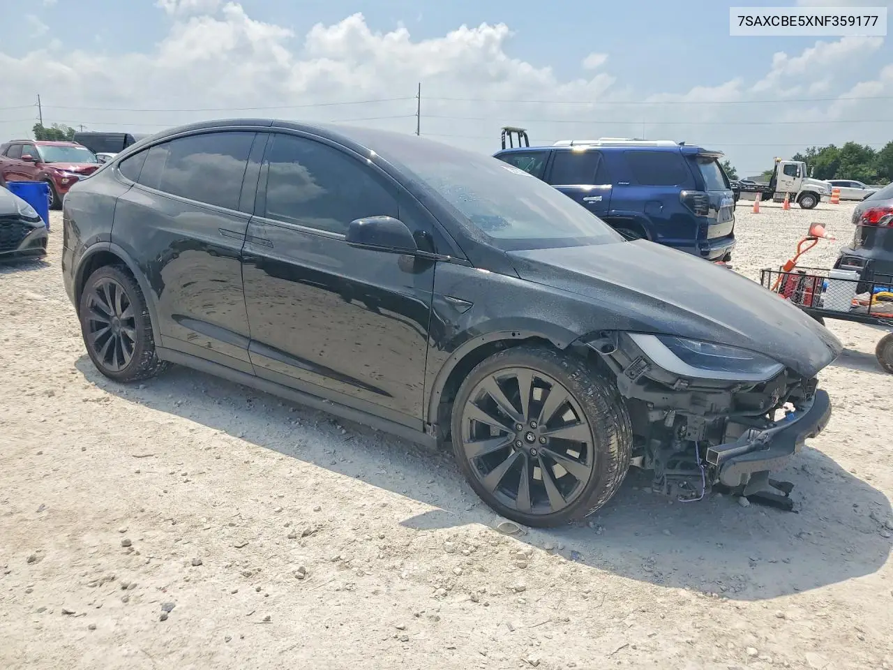 2022 Tesla Model X VIN: 7SAXCBE5XNF359177 Lot: 55320386