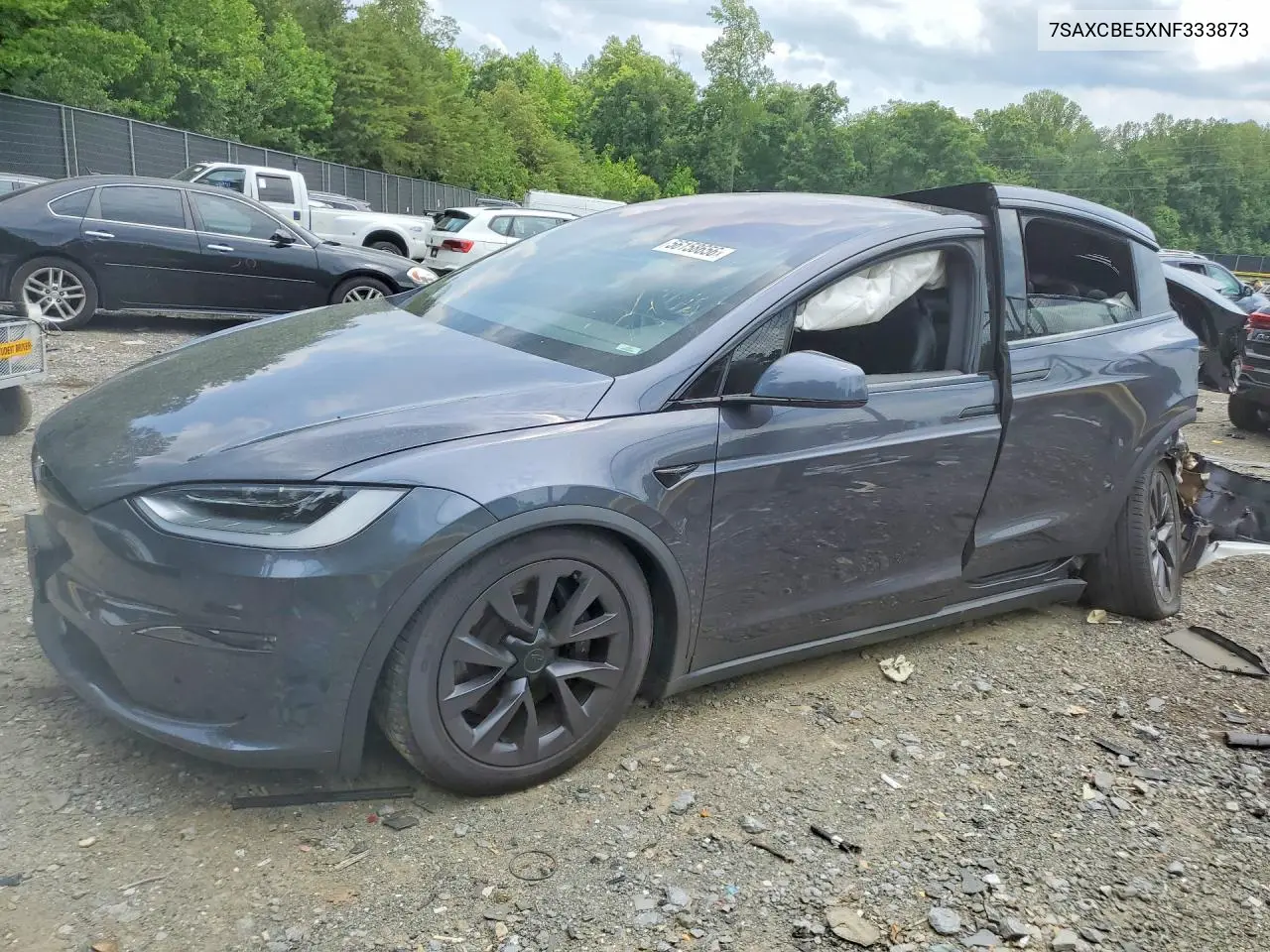 2022 Tesla Model X VIN: 7SAXCBE5XNF333873 Lot: 56158656