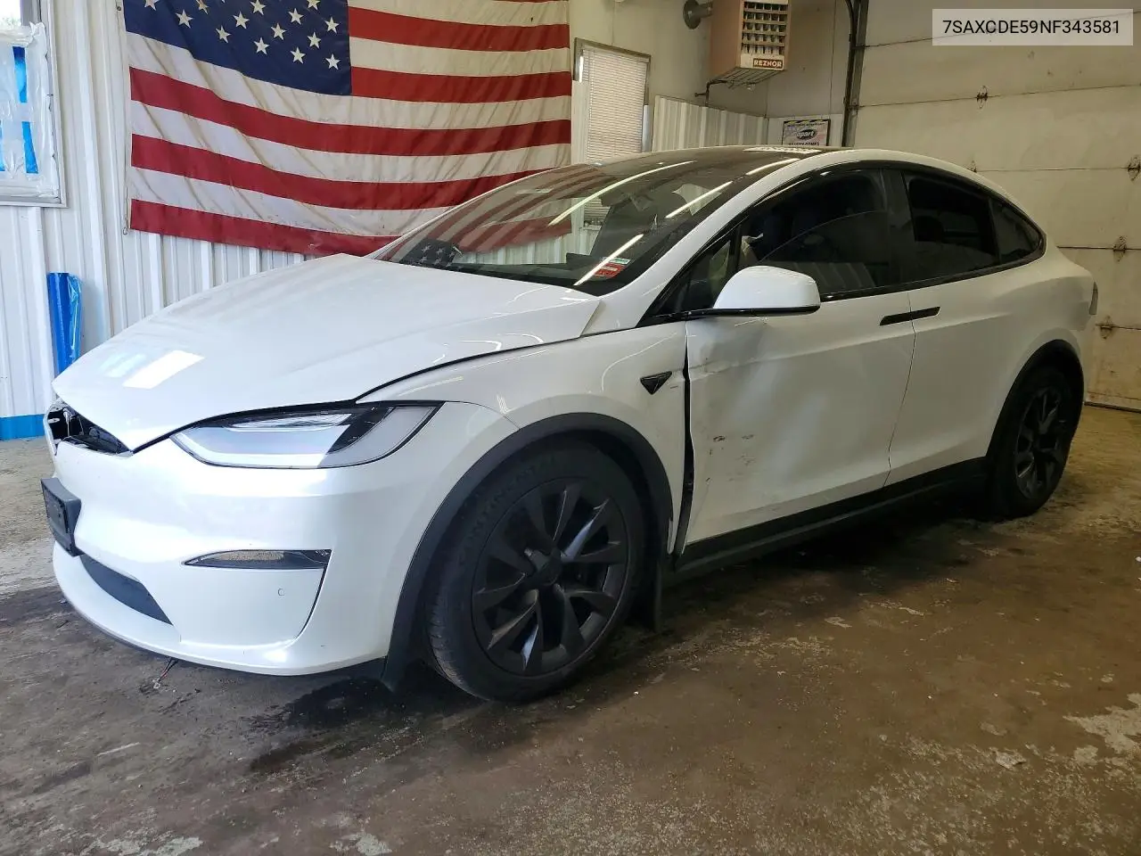 2022 Tesla Model X VIN: 7SAXCDE59NF343581 Lot: 56545636