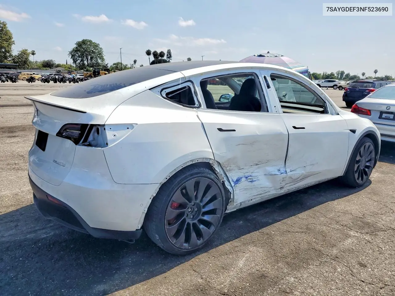 2022 Tesla Model Y VIN: 7SAYGDEF3NF523690 Lot: 57968766