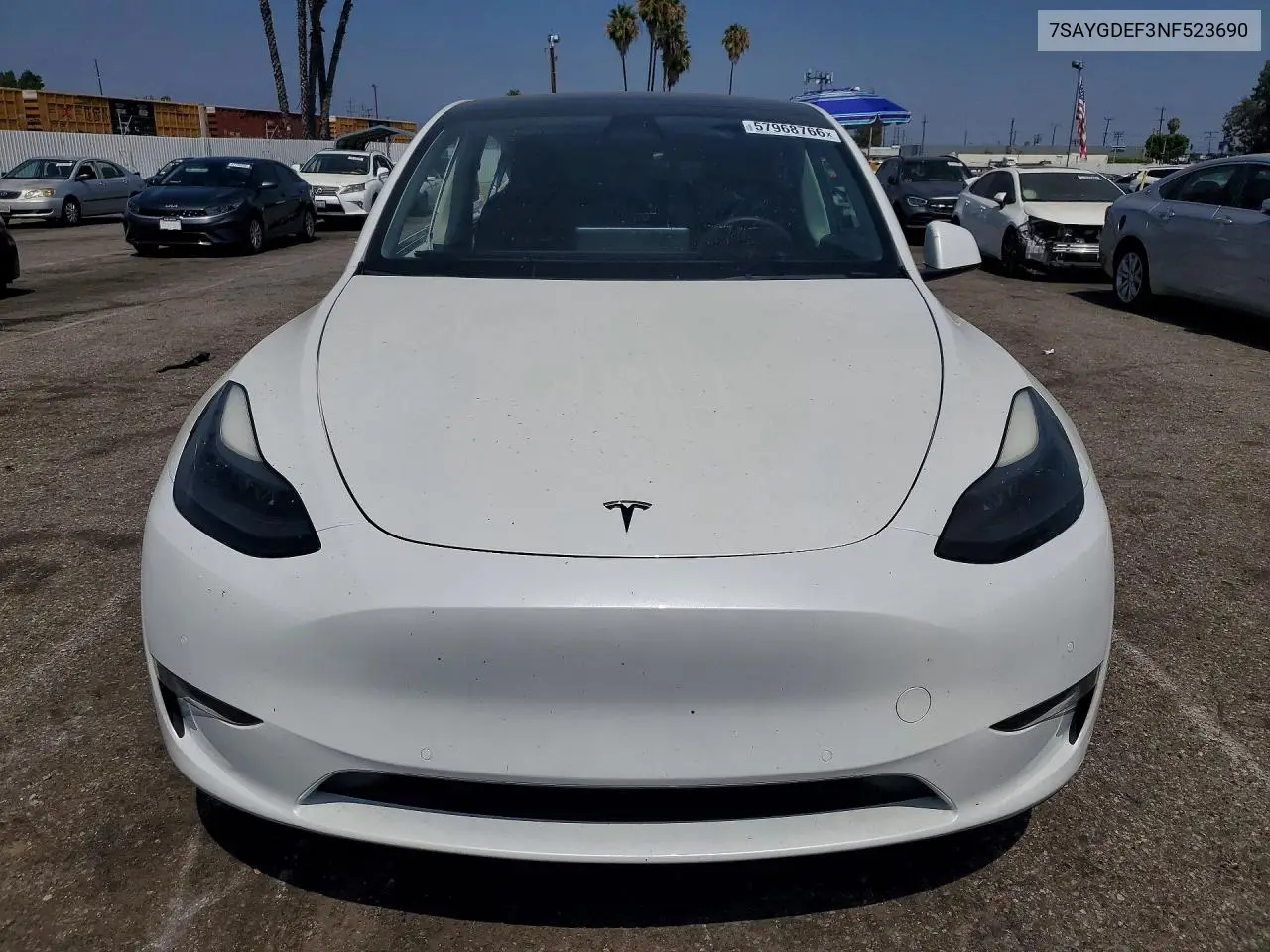 2022 Tesla Model Y VIN: 7SAYGDEF3NF523690 Lot: 57968766