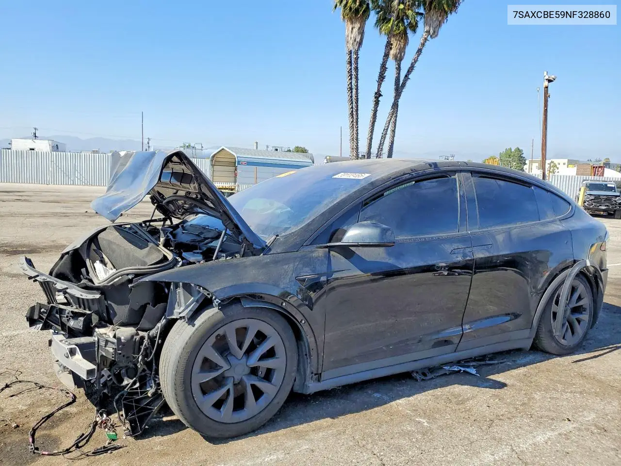 2022 Tesla Model X VIN: 7SAXCBE59NF328860 Lot: 59118486