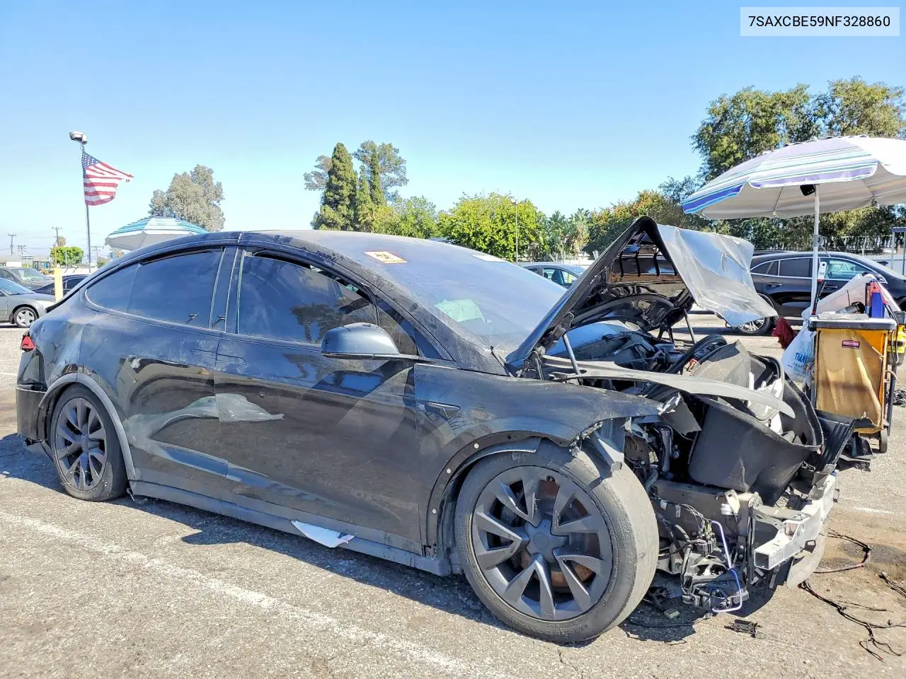 2022 Tesla Model X VIN: 7SAXCBE59NF328860 Lot: 59118486