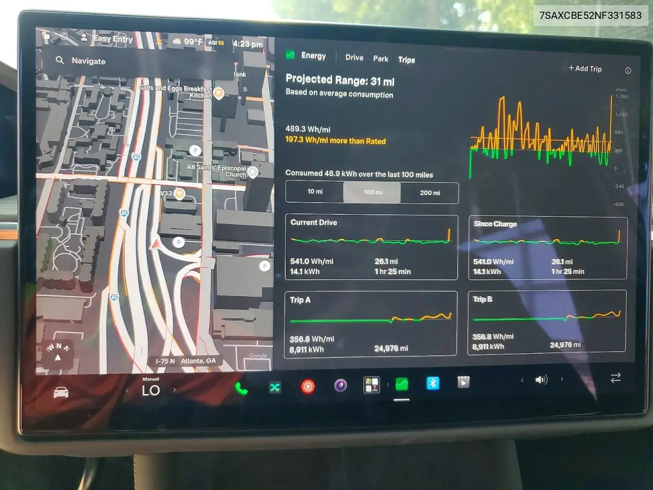 2022 Tesla Model X VIN: 7SAXCBE52NF331583 Lot: 59815486
